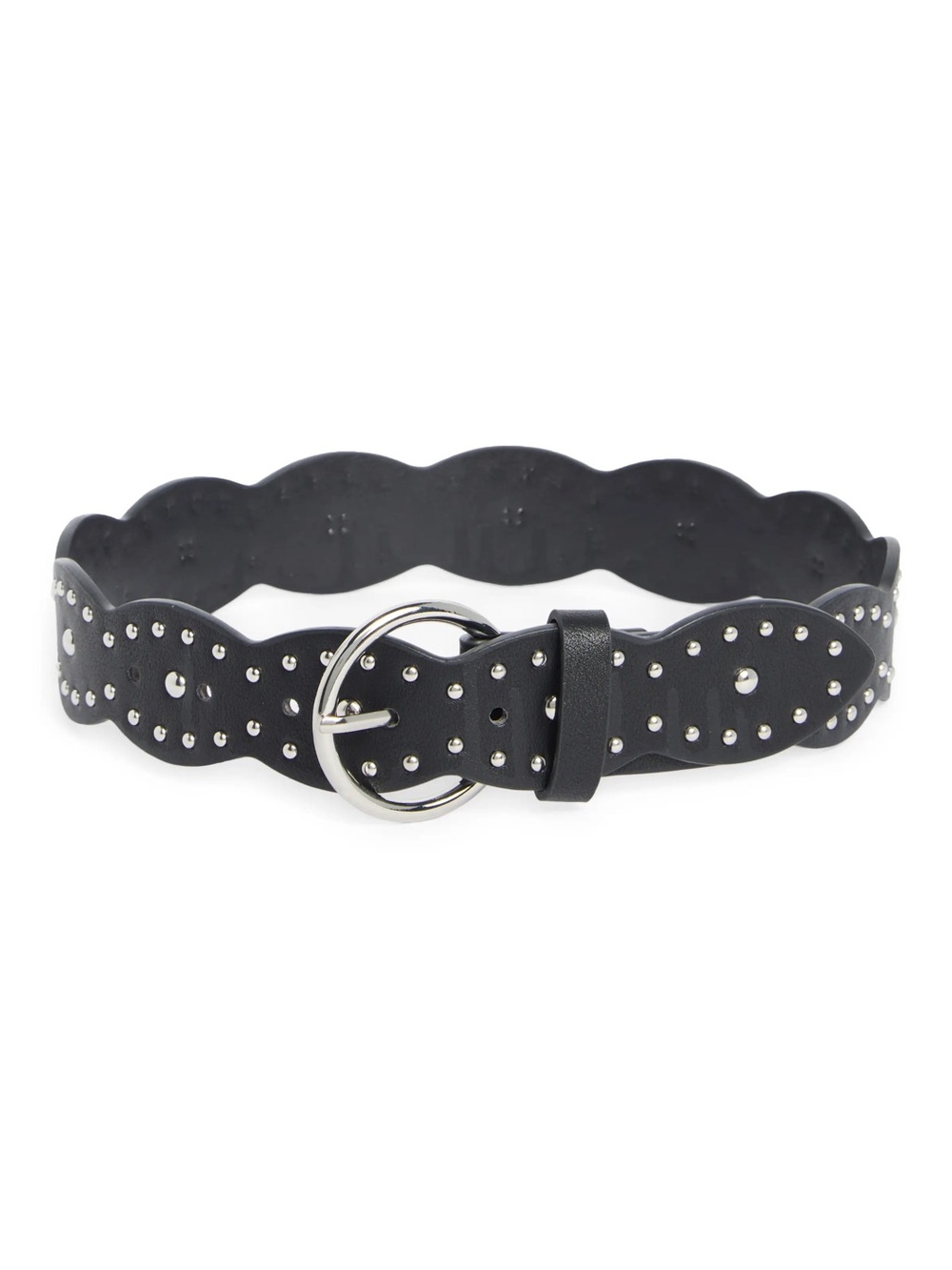 Kids' Studded Faux Leather Scalloped Belt